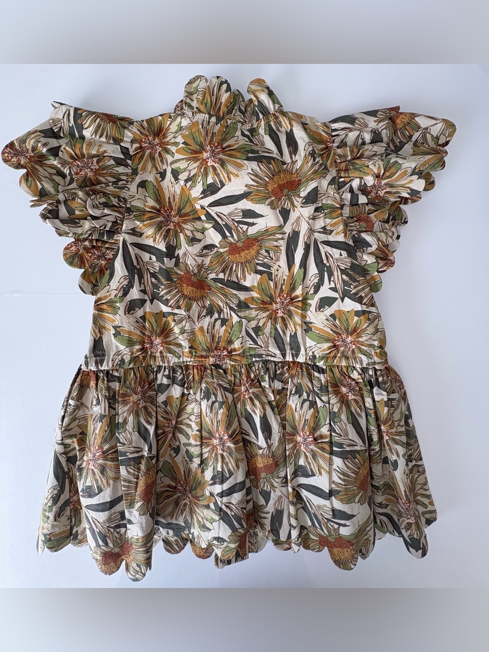 Marie by Victoria Dunn Floral Ruffle Sleeve Top XS Cottagecore - Picture 2 of 7